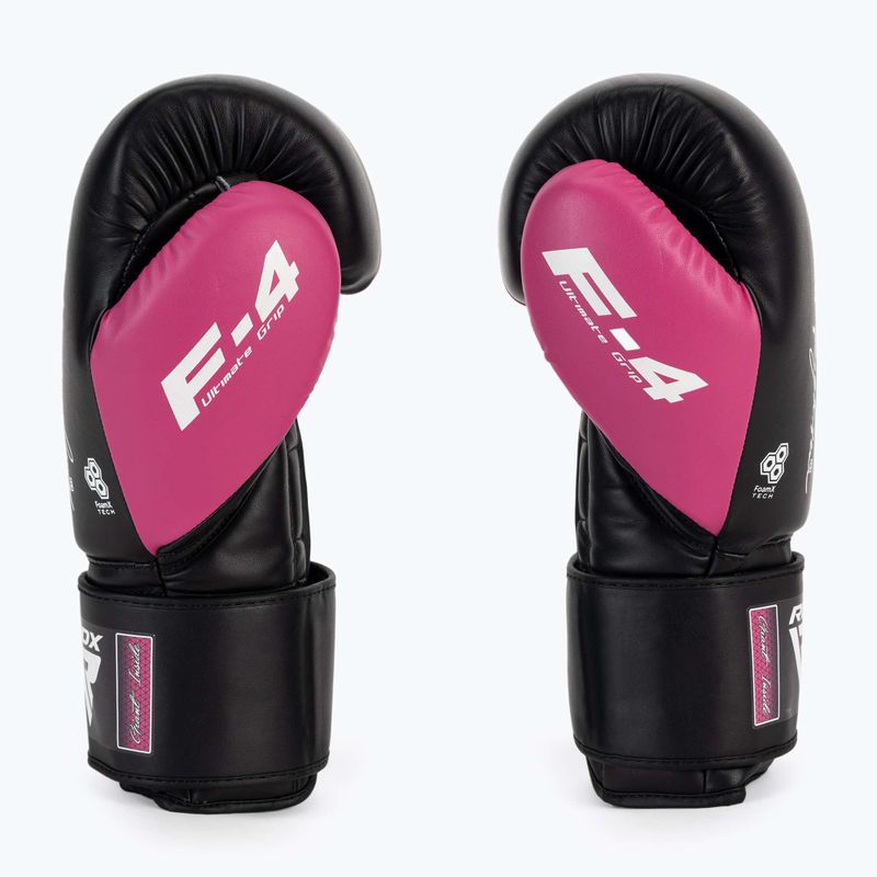 Guanti da boxe RDX REX F4 rosa/nero 4