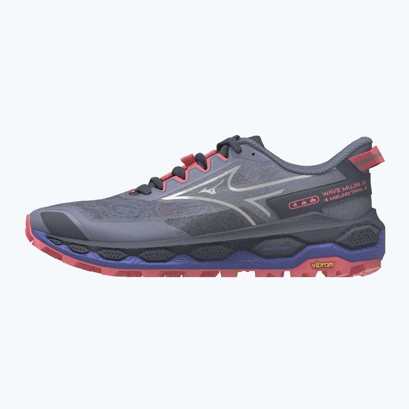 Scarpe da corsa da donna Mizuno Wave Mujin 11 blu granito/argento/corallo brillante 8