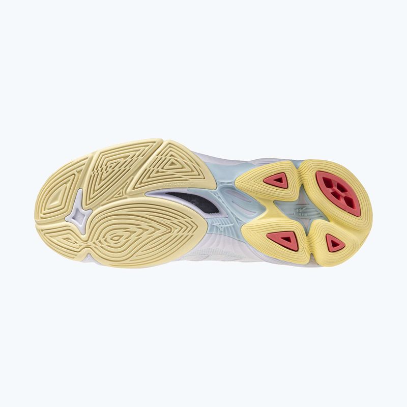 Scarpe da pallavolo donna Mizuno Wave Voltage 2 Mid bianco/calipso coral/pale banana 11