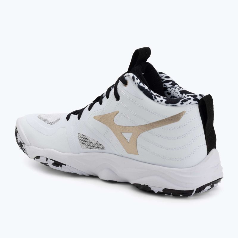 Scarpe da pallavolo Mizuno Wave Momentum Elite Mid white/black/gold 3