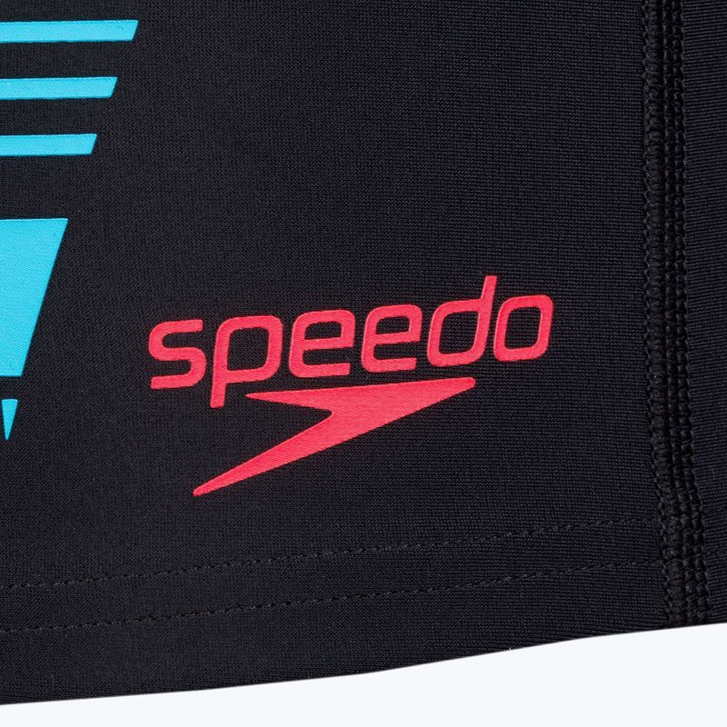 Pantaloncini da bagno Speedo Tech Print Aquashort da uomo nero/arancio 3