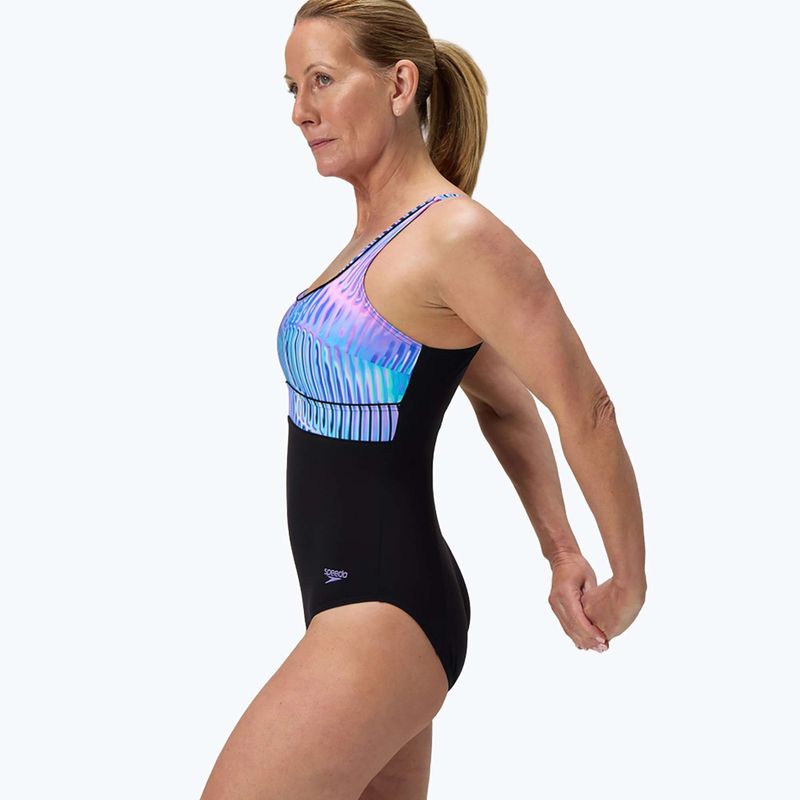 Costume intero Speedo Shaping Contour Eclipse Printed indigo glow da donna 4