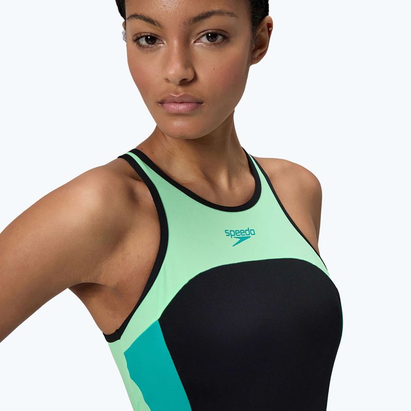 Speedo costume da bagno intero donna Collo alto Splice Cross Back gemma turchese 5