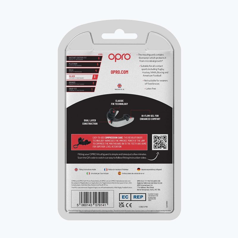 Paradenti Opro Silver black/white/white 3