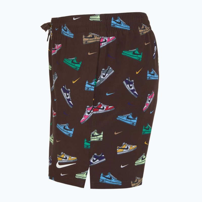 Pantaloncini da bagno Nike Multi Print 5" Volley da uomo, marrone barocco 7