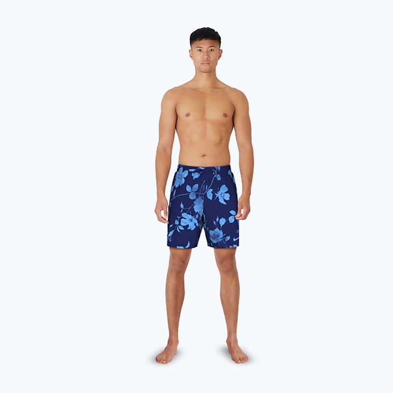 Pantaloncini da bagno Nike Fine Floral 7" Volley da uomo, mezzanotte marina 2