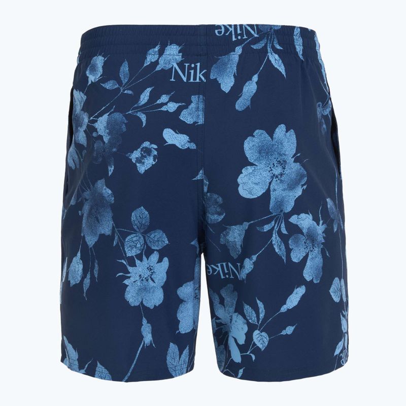 Pantaloncini da bagno Nike Fine Floral 7" Volley da uomo, mezzanotte marina 6