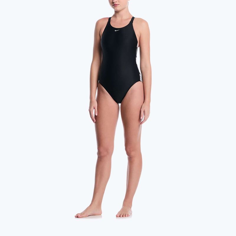 Costume da bagno intero da donna Nike Logo Tape Fastback black 2