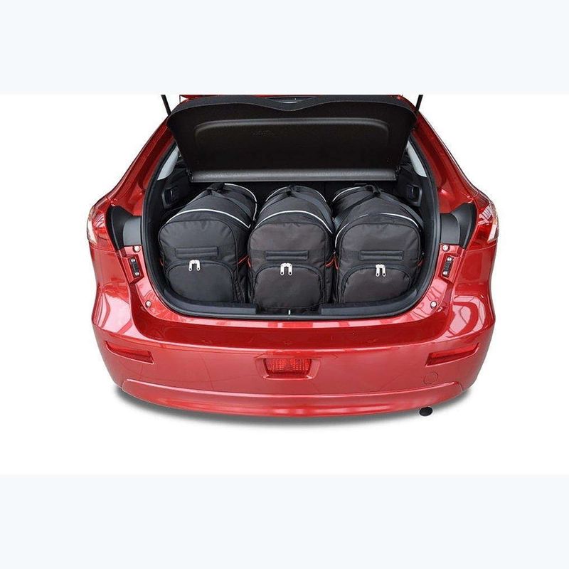 KJUST Mitsubishi Lancer Sportback set di borse per bagagliaio 2007-2016 3 pezzi nero. 9