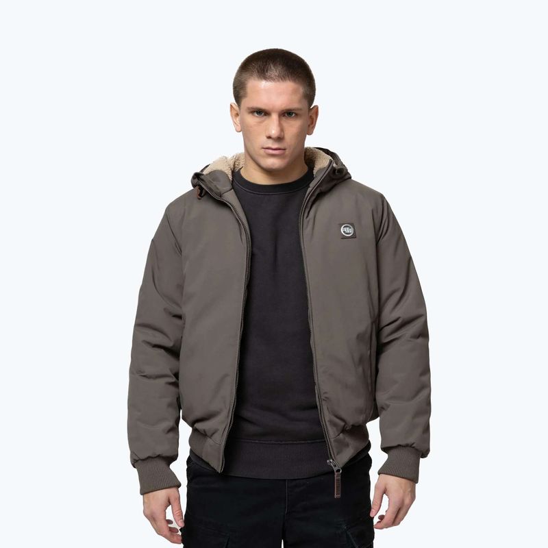 Giacca invernale da uomo Pitbull Elkwood 3 Sherpa Hooded taupe 4