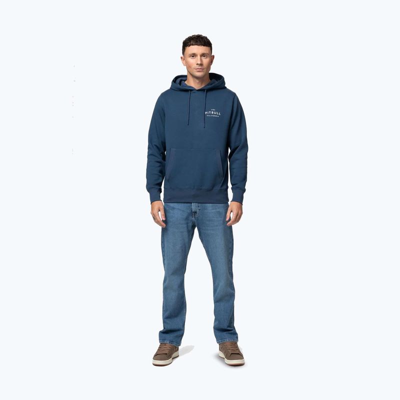 Felpa uomo con cappuccio Pitbull Sampson petrol blue 2