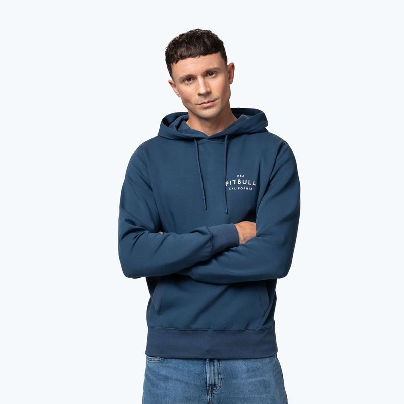 Felpa uomo con cappuccio Pitbull Sampson petrol blue 4