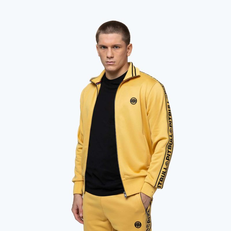 Felpa uomo Pitbull Trackjacket Tape Logo Terry Group pale yellow 5