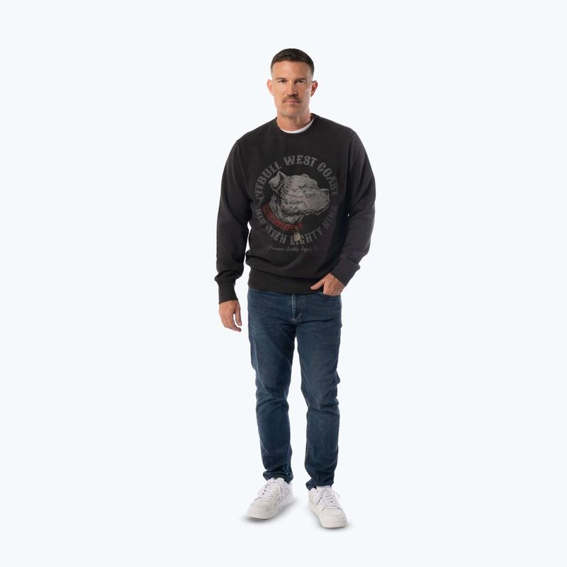 Felpa uomo Pitbull Strenght & Respect Crewneck washed dark graphite 2