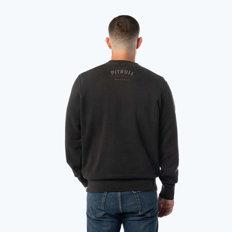Felpa uomo Pitbull Strenght & Respect Crewneck washed dark graphite 3