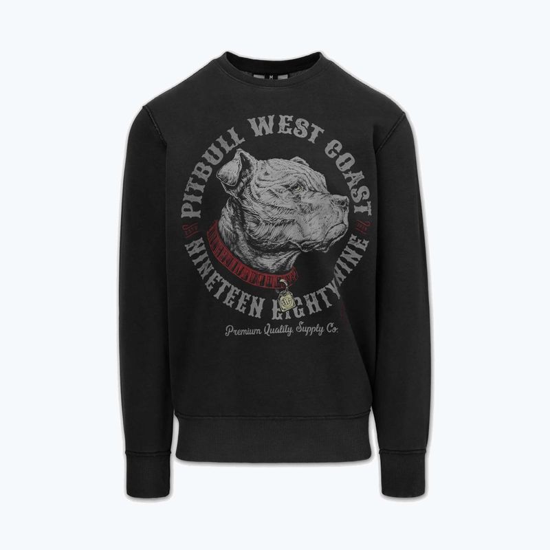 Felpa uomo Pitbull Strenght & Respect Crewneck washed dark graphite 5