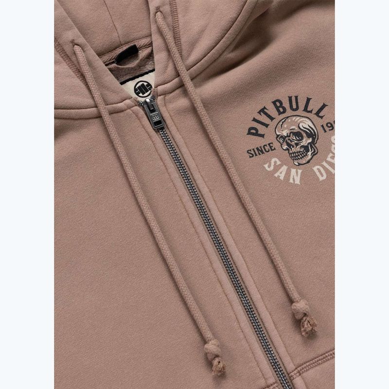 Felpa donna Pitbull Skull Surf Hooded Zip chocolate mousse 9