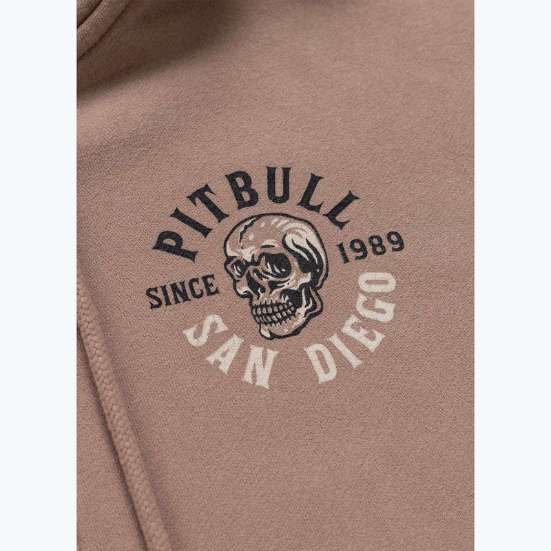 Felpa donna Pitbull Skull Surf Hooded Zip chocolate mousse 10