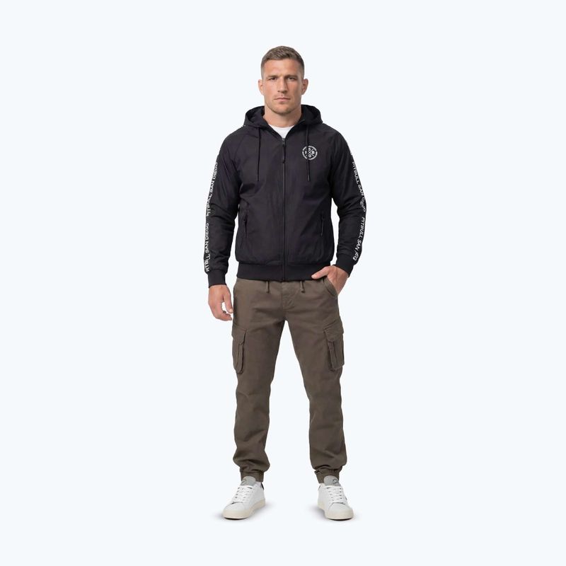 Giacca uomo Pitbull Athletic Tape Nylon Hooded black 2