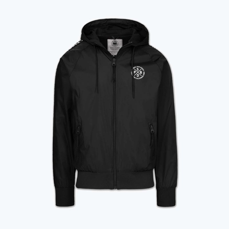 Giacca uomo Pitbull Athletic Tape Nylon Hooded black 3