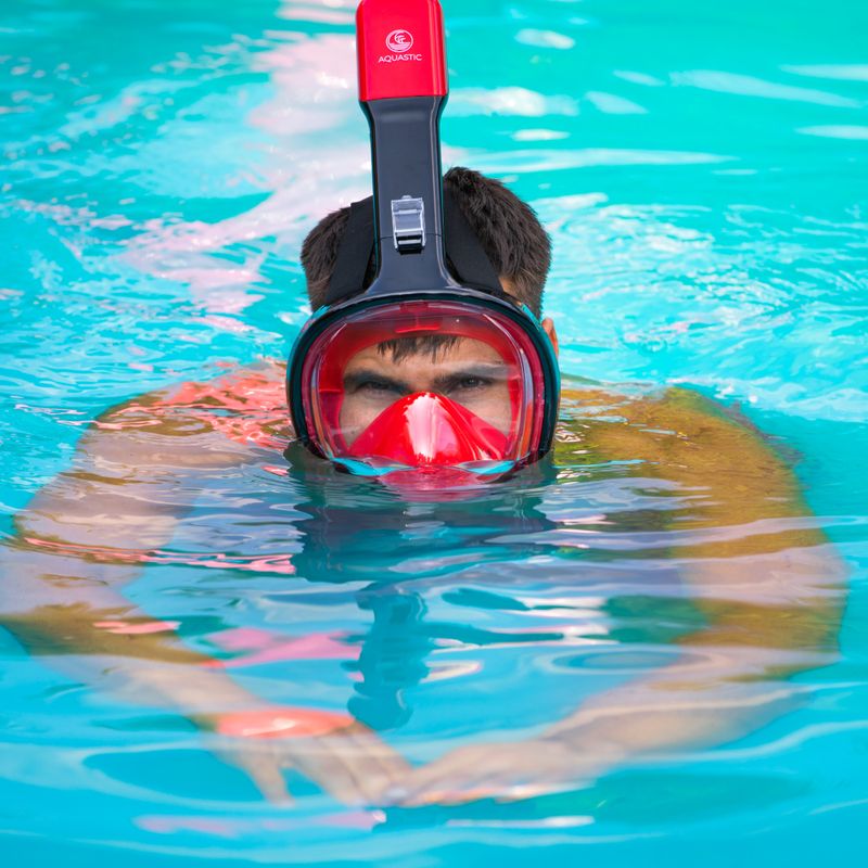 Maschera integrale per lo snorkeling AQUASTIC SMA-01SC rosso 4