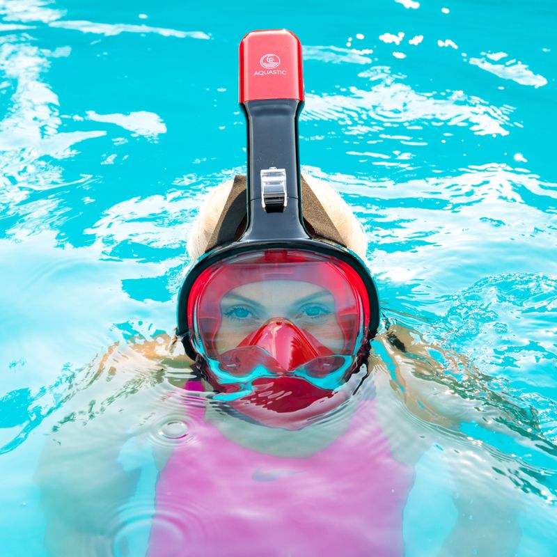 Maschera integrale per lo snorkeling AQUASTIC SMA-01SC rosso 5