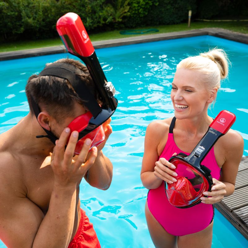 Maschera integrale per lo snorkeling AQUASTIC SMA-01SC rosso 8