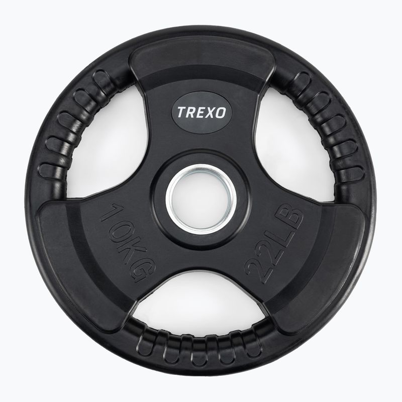XTREXO RW10 10 kg peso in ghisa gommata nera 3