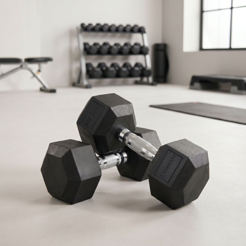 Manubri gommati XTREXO Hex 20 kg 3