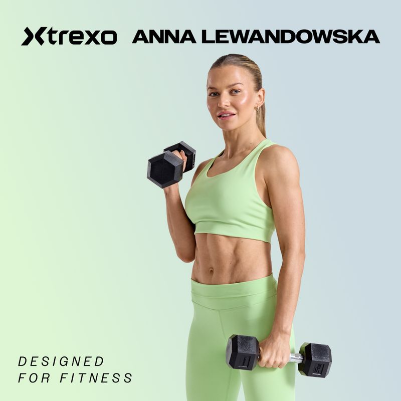 Manubri gommati XTREXO Hex da 10 kg 2