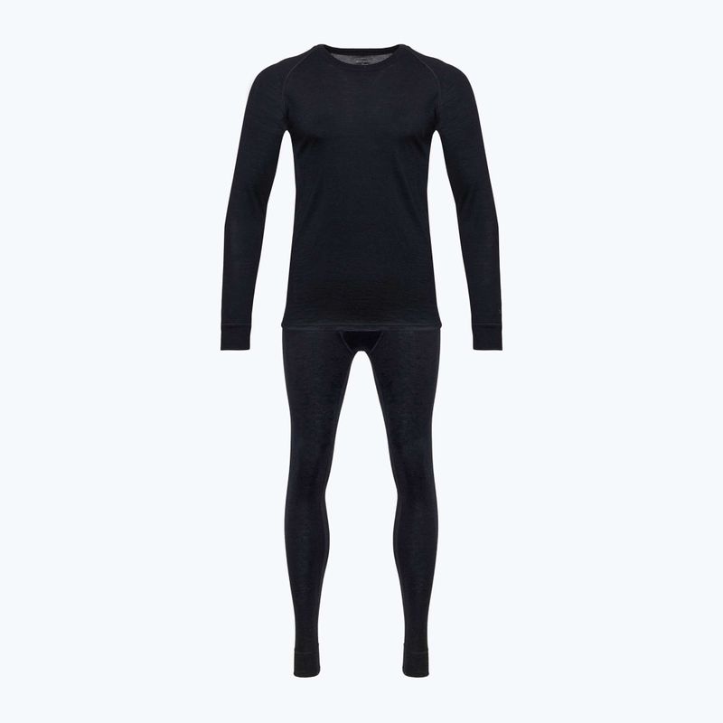 Set di biancheria intima termica da uomo SET0540 nero WOOLCANO Merino 10
