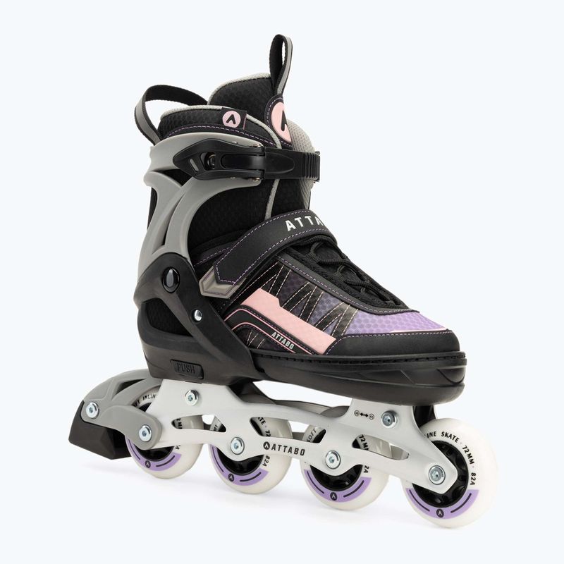 Pattini in linea per bambini ATTABO Bladeroll regolabili nero/viola 3
