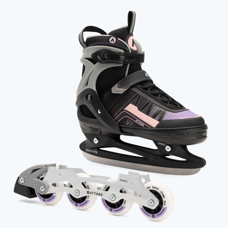 Pattini in linea per bambini ATTABO Bladeroll regolabili nero/viola 2
