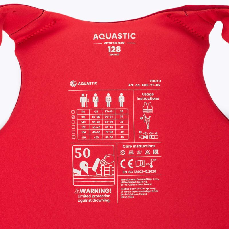 Gilet di galleggiamento per bambini AQUASTIC Youth 50N Red 7