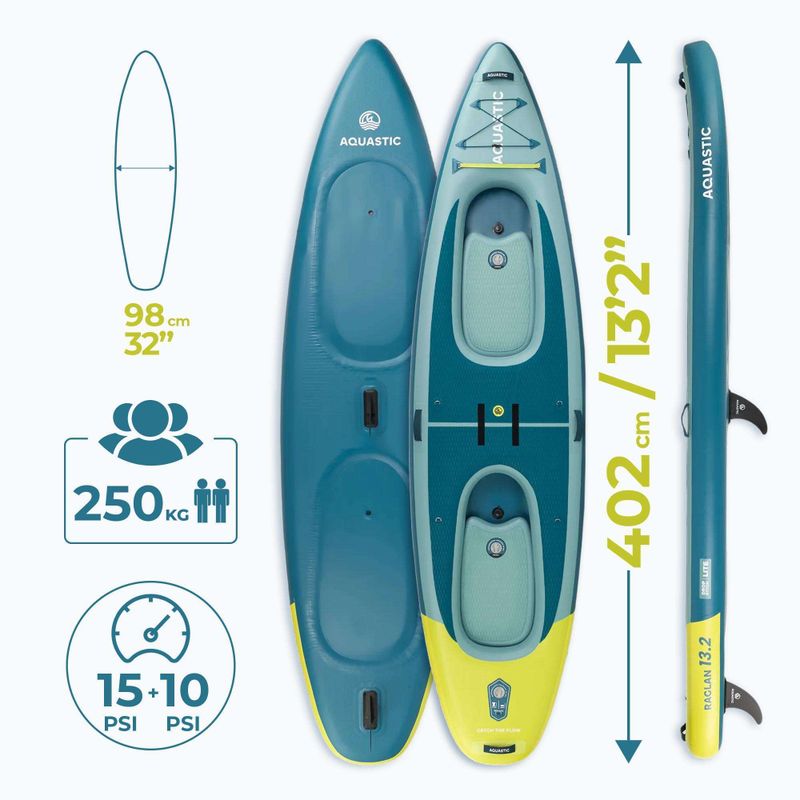 Kayak/SUP ibrido AQUASTIC Raglan 13'2" verde 20