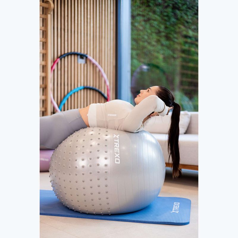 XTREXO TXO-B4Z022-GY Palla da ginnastica massaggiante grigia da 75 cm 4