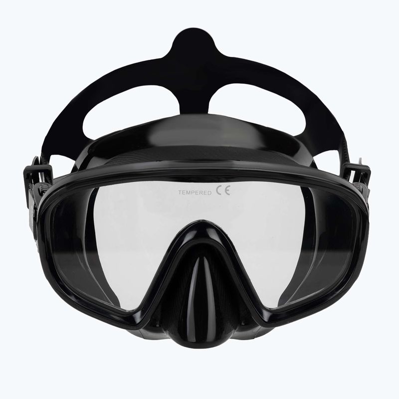AQUASTIC Cove set snorkeling maschera + boccaglio nero 4