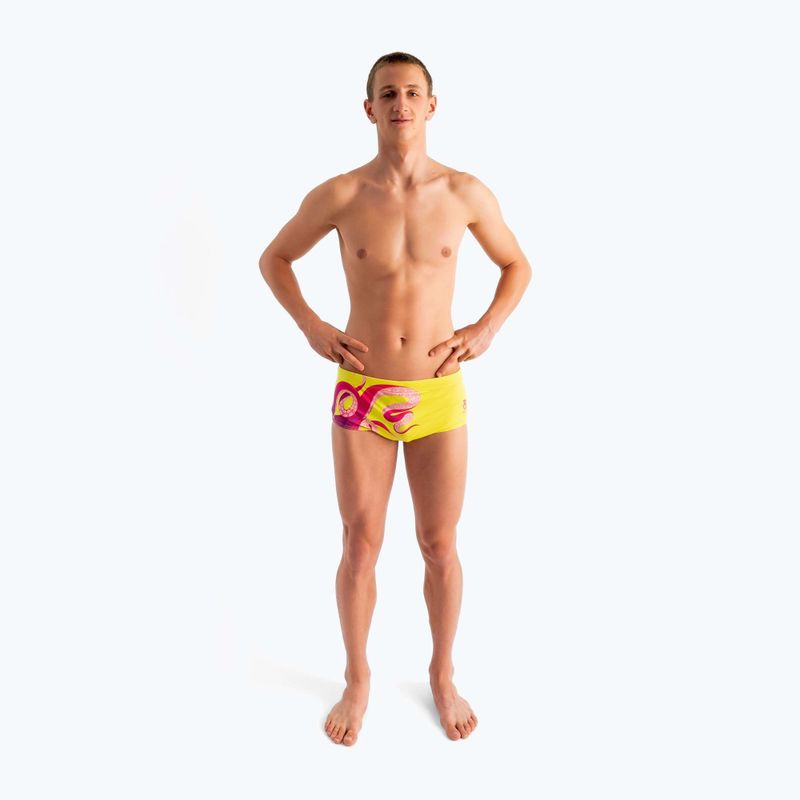 SWEEP Aqua Kraken, boxer da bagno da uomo rosa/giallo 6