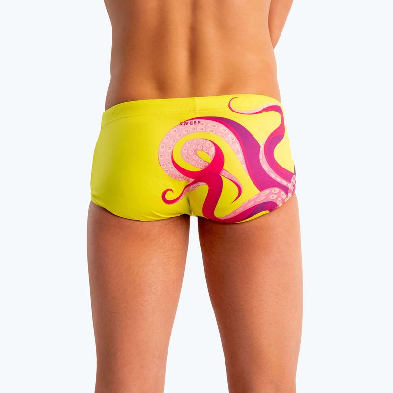 SWEEP Aqua Kraken, boxer da bagno da uomo rosa/giallo 9