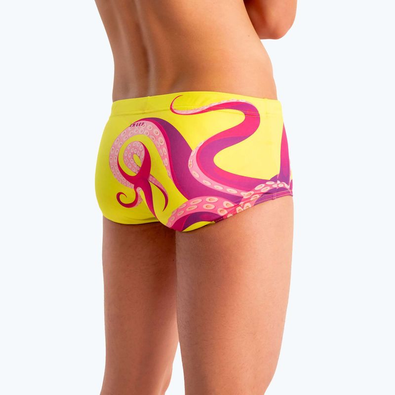 SWEEP Aqua Kraken, boxer da bagno da uomo rosa/giallo 10