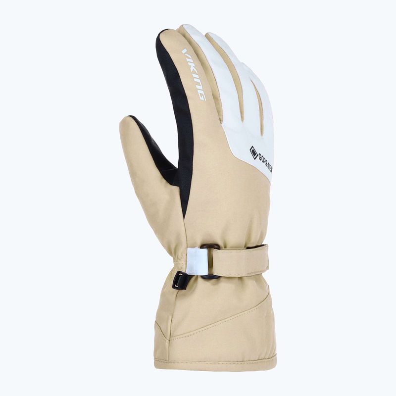 Guanti da sci donna Viking Sherpa 2.0 Gore-Tex Ski beige/white 2