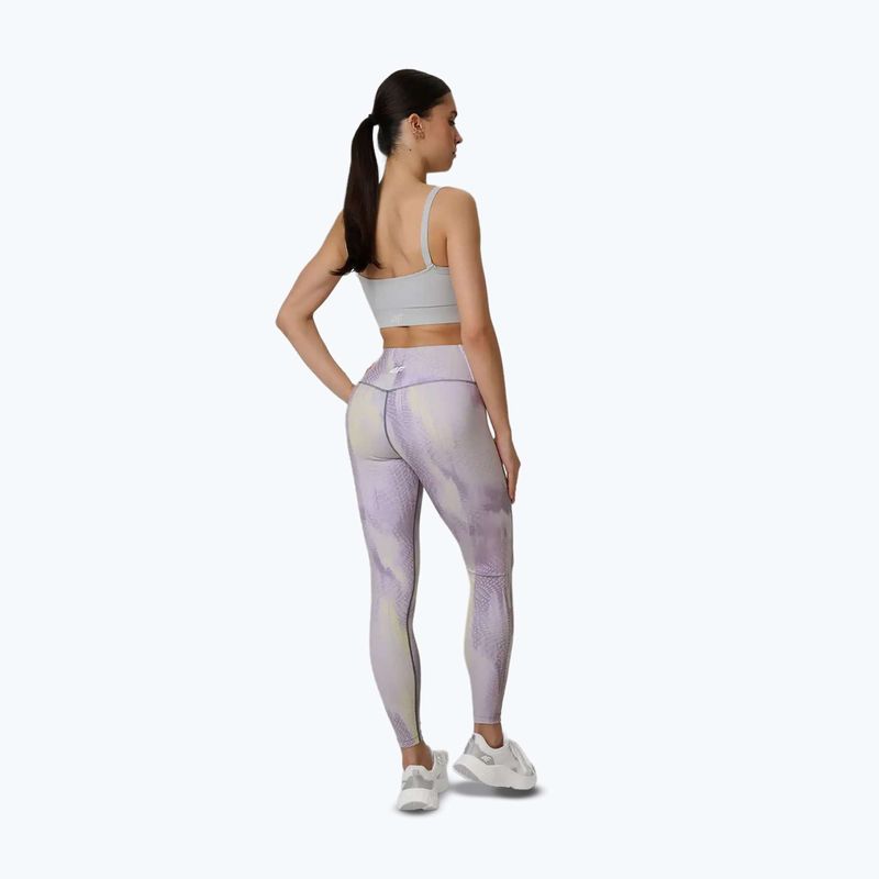 Leggings da allenamento da donna 4F Solar Punk FNK F454 light yellow allover 3