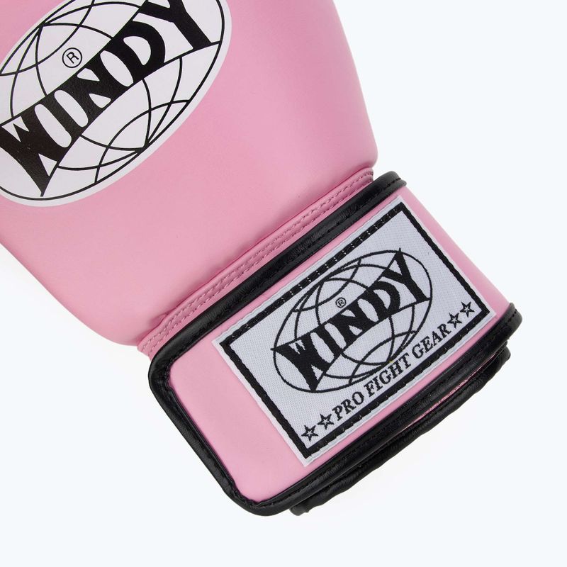 WINDY Guanti da boxe classici in pelle sintetica rosa 6