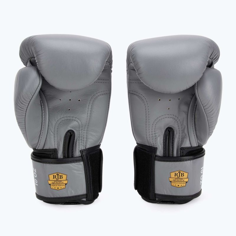RAJA BOXING Guanti da boxe singoli standard in vera pelle grigi 3