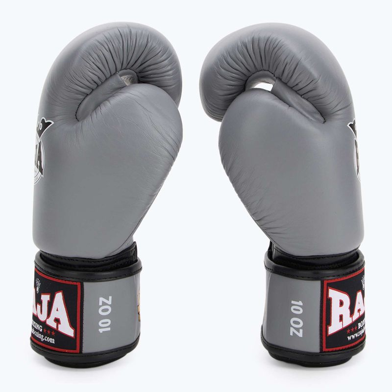 RAJA BOXING Guanti da boxe singoli standard in vera pelle grigi 4