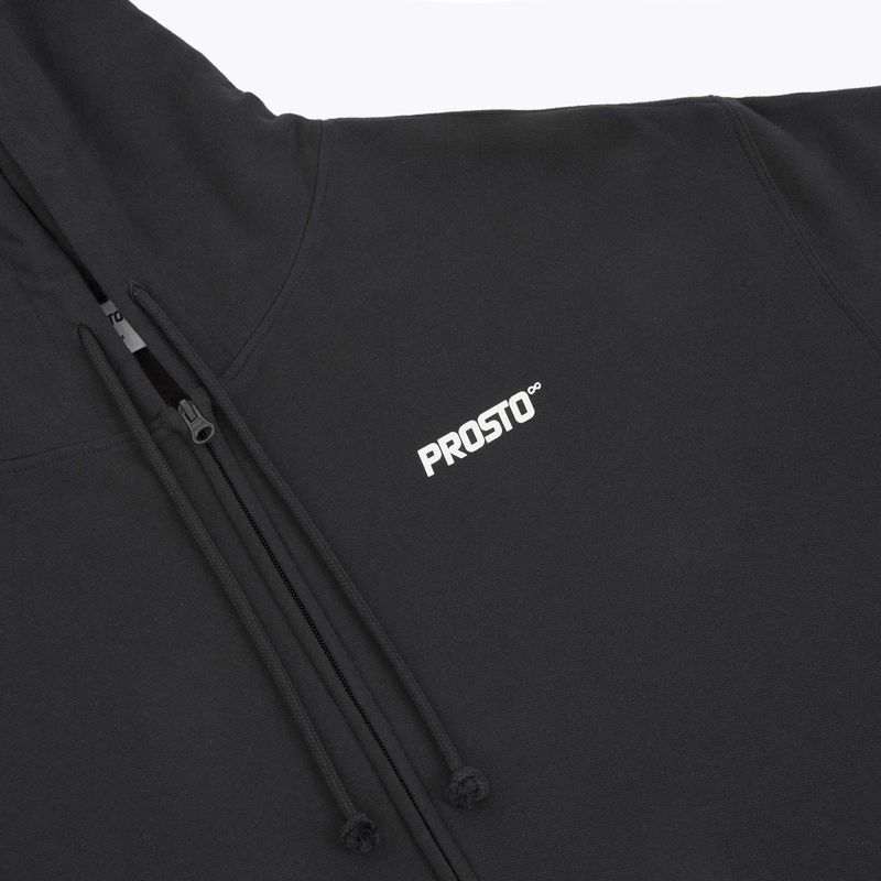 PROSTO Uomo Felpa con cappuccio Logo Zip nero 3