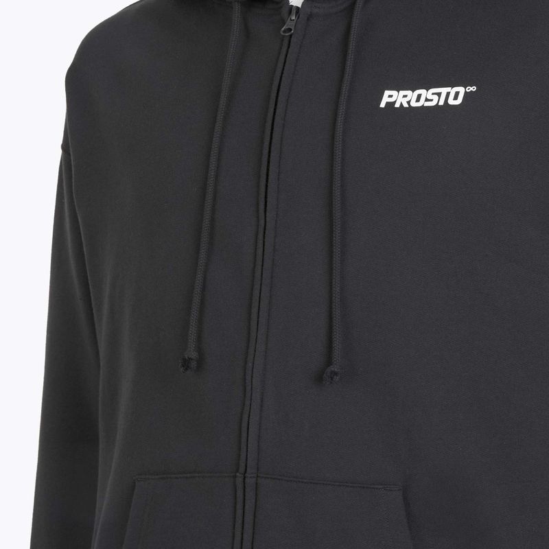 PROSTO Uomo Felpa con cappuccio Logo Zip nero 4