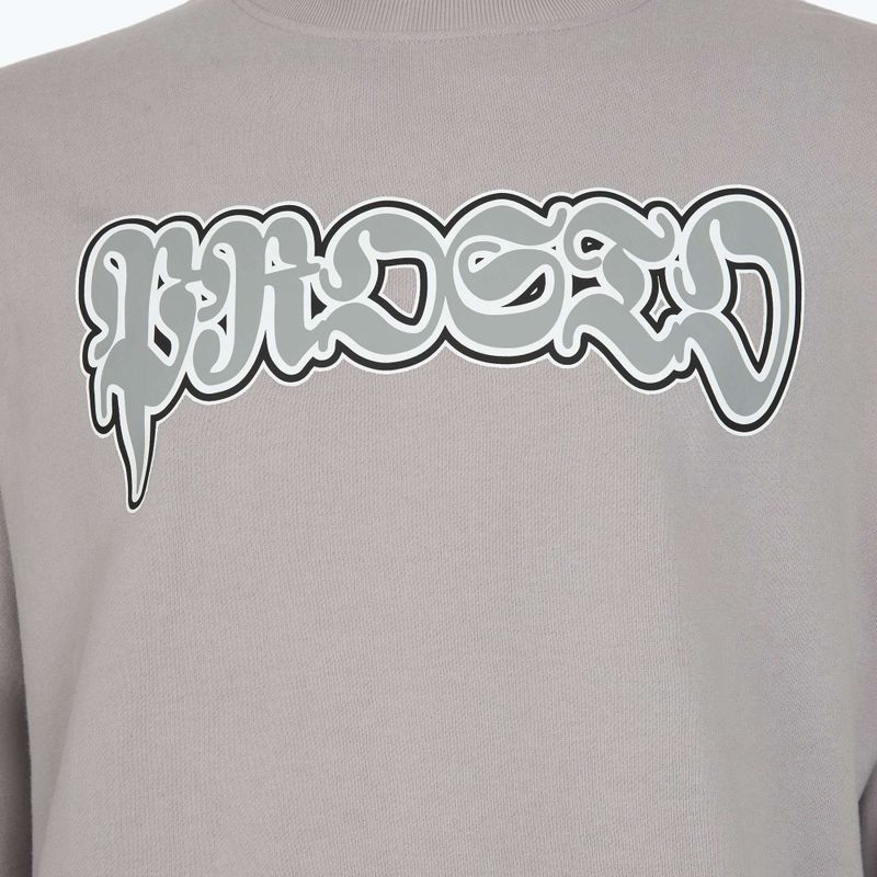 Felpa da uomo PROSTO Graffiti lavata grigia 3