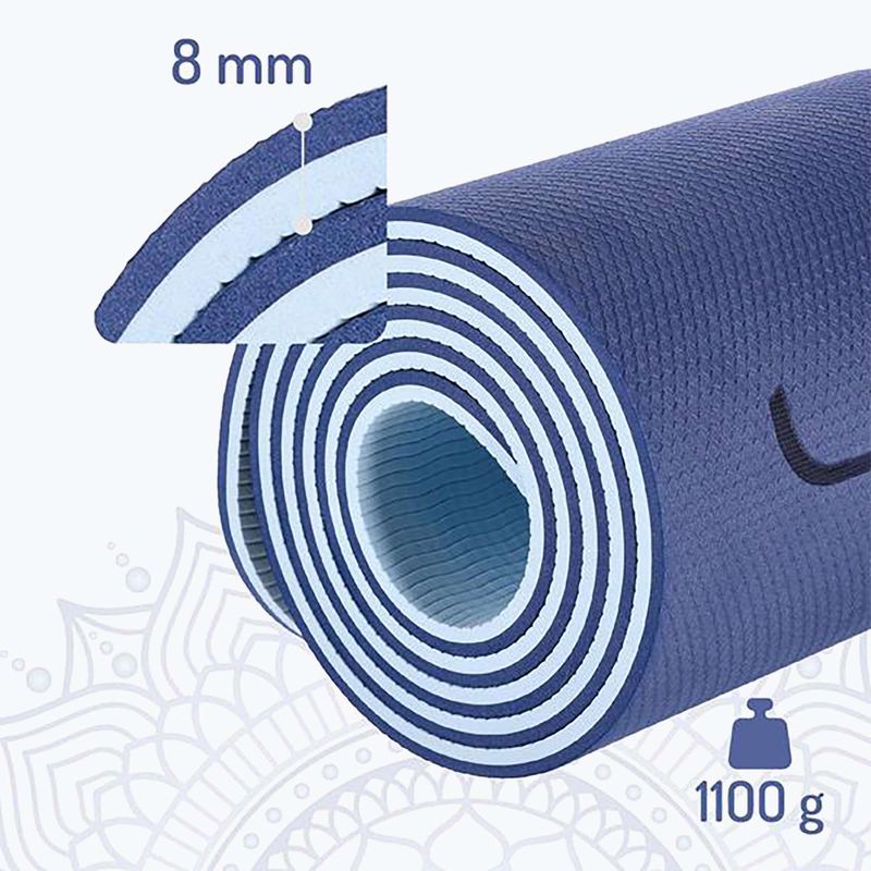 Tappetino da yoga HMS YM10 8 mm blu scuro 4