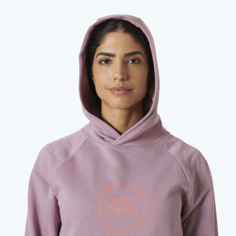 Felpa con cappuccio Helly Hansen Core Graphic da donna, viola argilla 3